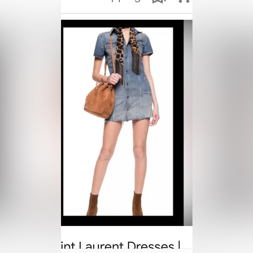 New Saint Laurent Denim Mini Dress NWT